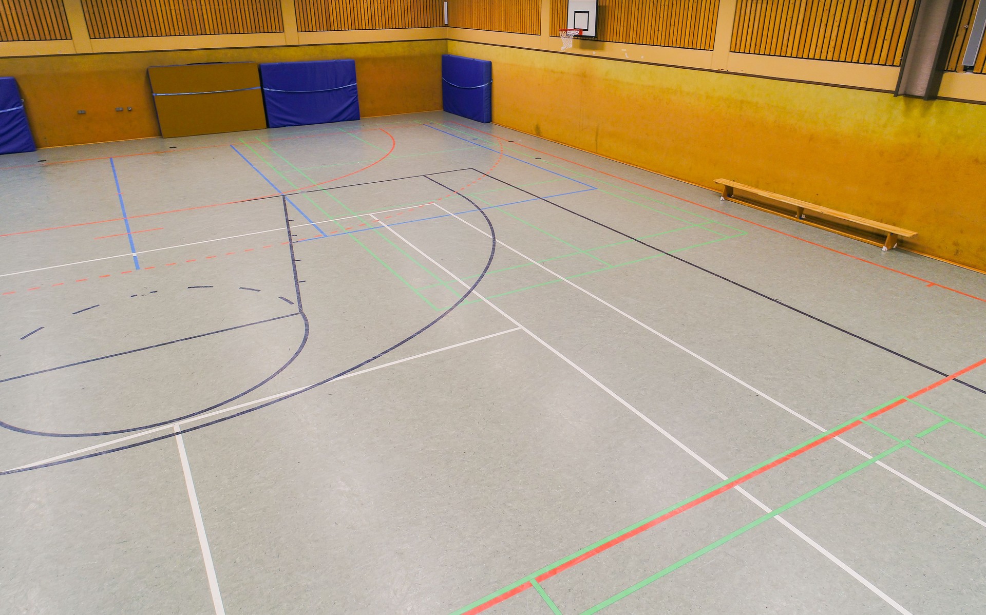 Interior Of Empty Basketball Hall